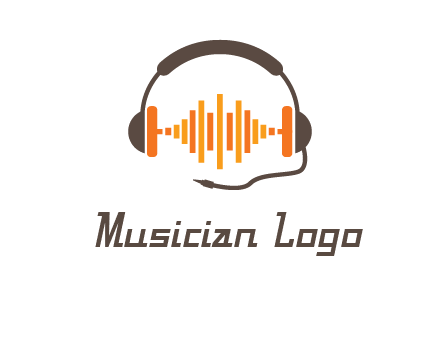 music waves between headphone logo