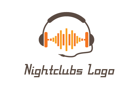music waves between headphone logo