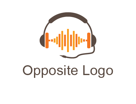 music waves between headphone logo