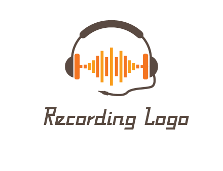 music waves between headphone logo