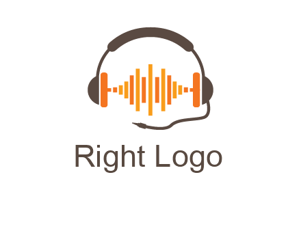 music waves between headphone logo