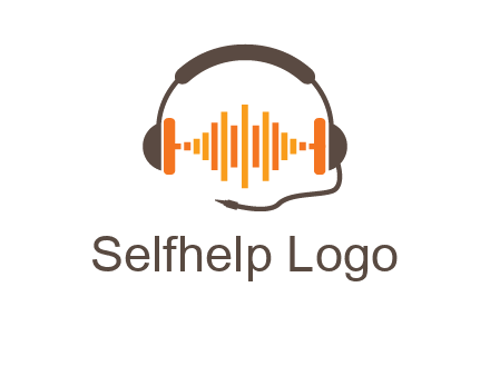 music waves between headphone logo