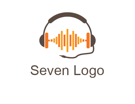music waves between headphone logo