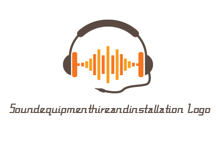 music waves between headphone logo