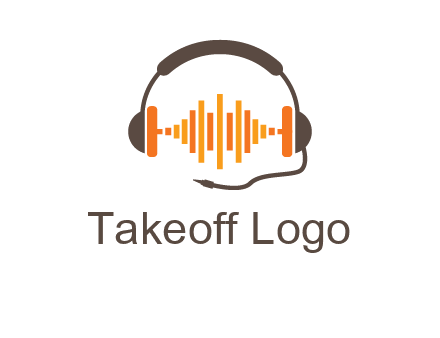 music waves between headphone logo