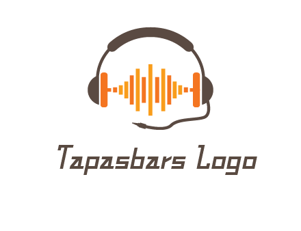 music waves between headphone logo
