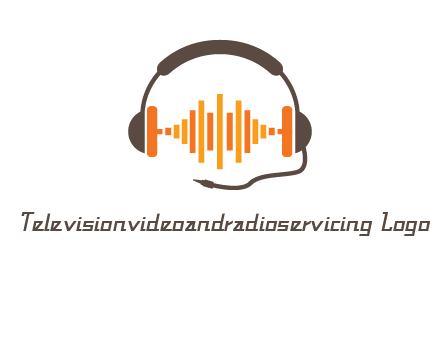 music waves between headphone logo