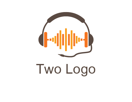 music waves between headphone logo