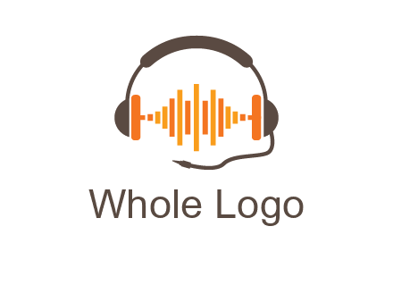 music waves between headphone logo