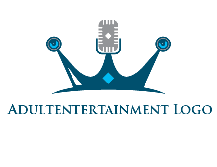 mic and speaker merge with crown logo