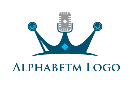 mic and speaker merge with crown logo