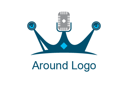 mic and speaker merge with crown logo