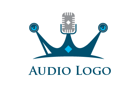 mic and speaker merge with crown logo