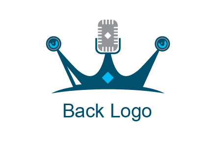 mic and speaker merge with crown logo