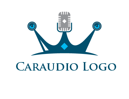 mic and speaker merge with crown logo