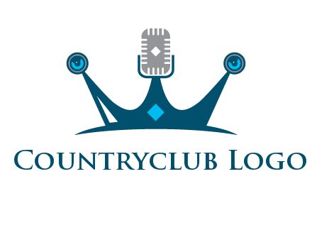 mic and speaker merge with crown logo