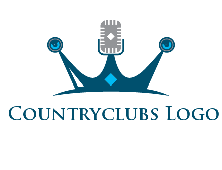 mic and speaker merge with crown logo