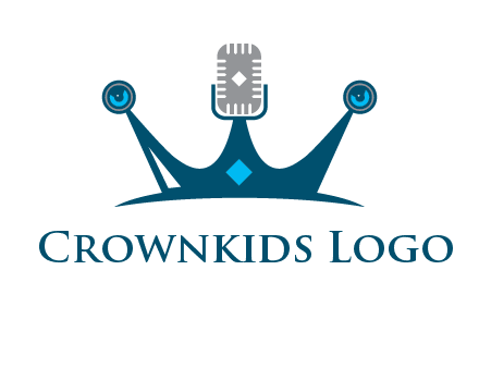 mic and speaker merge with crown logo