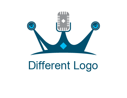 mic and speaker merge with crown logo