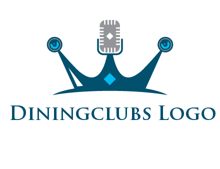 mic and speaker merge with crown logo