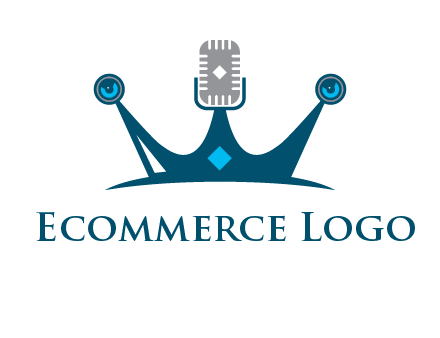 mic and speaker merge with crown logo