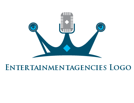 mic and speaker merge with crown logo