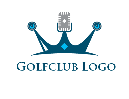 mic and speaker merge with crown logo
