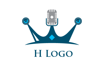 mic and speaker merge with crown logo