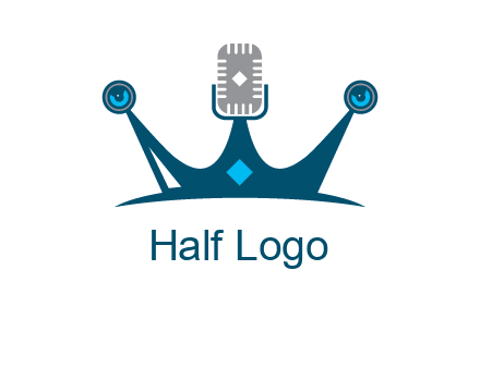 mic and speaker merge with crown logo