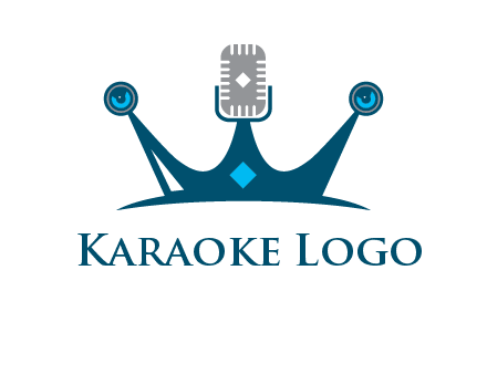 mic and speaker merge with crown logo
