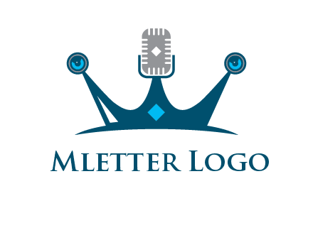 mic and speaker merge with crown logo
