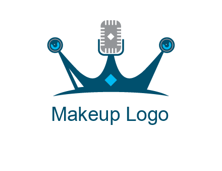 mic and speaker merge with crown logo