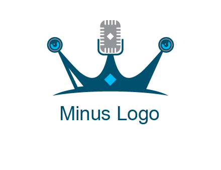 mic and speaker merge with crown logo