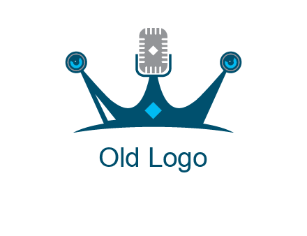 mic and speaker merge with crown logo
