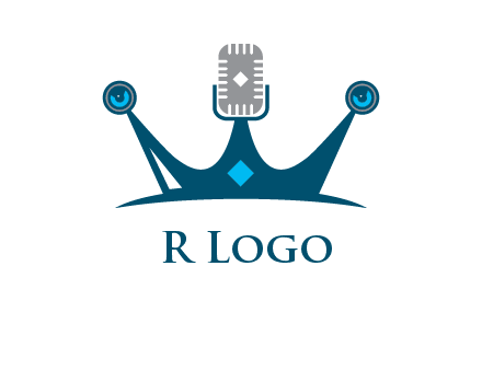 mic and speaker merge with crown logo
