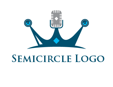 mic and speaker merge with crown logo