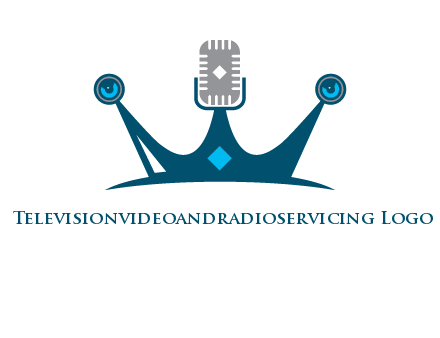 mic and speaker merge with crown logo