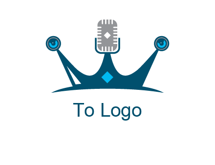 mic and speaker merge with crown logo