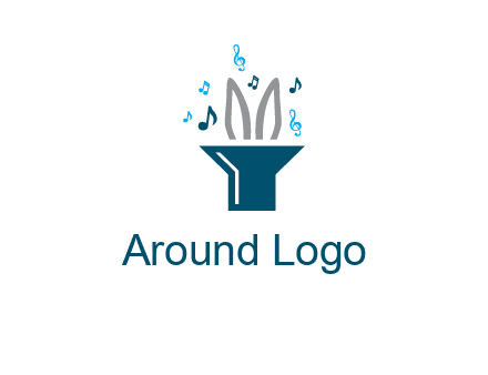 rabbit in speaker with music notes logo