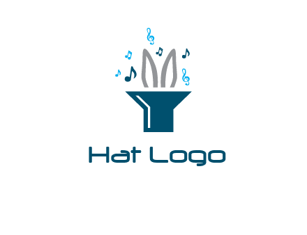 rabbit in speaker with music notes logo