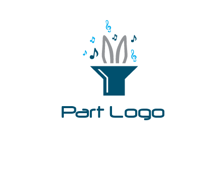 rabbit in speaker with music notes logo