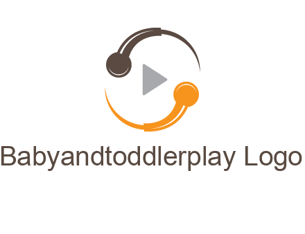 mic forming circle with play music icon logo