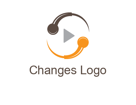 mic forming circle with play music icon logo