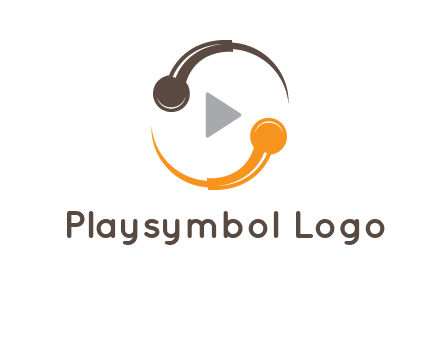 mic forming circle with play music icon logo