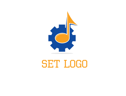 music note over gear logo