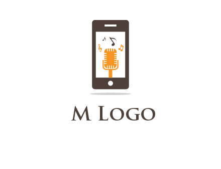 mic playing music in mobile graphic