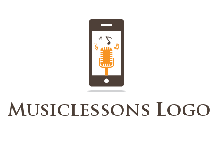 mic playing music in mobile graphic