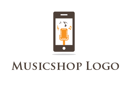 mic playing music in mobile graphic