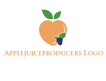 peach & grapes with leaves icon