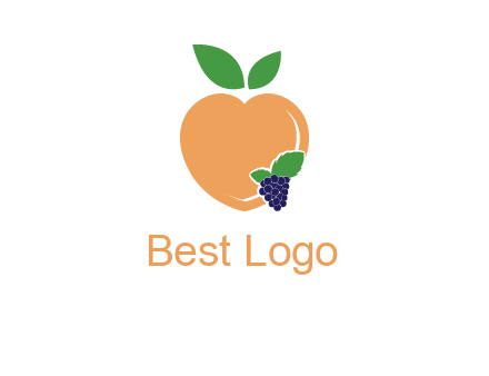 peach & grapes with leaves icon